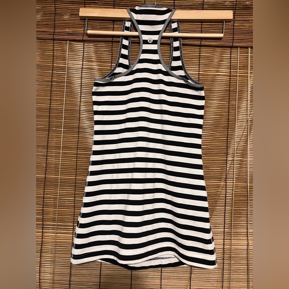 Lululemon Cool Striped Racerback Tank Black and White Striped - Picture 5 of 7